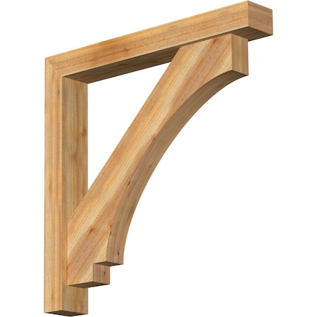 Ekena Millwork Imperial Block Rough Sawn Bracket w/ Offset Brace, Western Red Cedar, 6"W x 42"D x 42"H BKT0604X42X42IMP05RWR